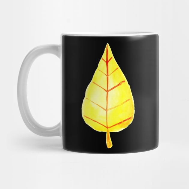 Simple Yellow Leaf Watercolor by saradaboru